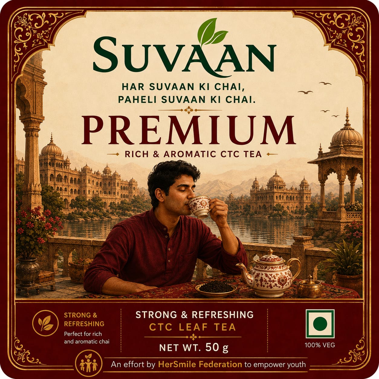 Suvaan Premium rich and aromatic CTC tea packaging